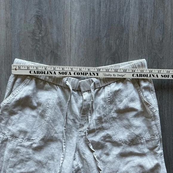 Liz Claiborne Linen Cotton Cropped Comfortable Pants Petite Medium - Picture 7 of 12